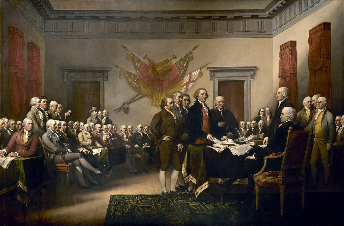 John Trumbull (1756–1843), "Declaration of Independence", United States Capitol. John Trumbull (1756–1843), "Declaration of Independence", United States Capitol.