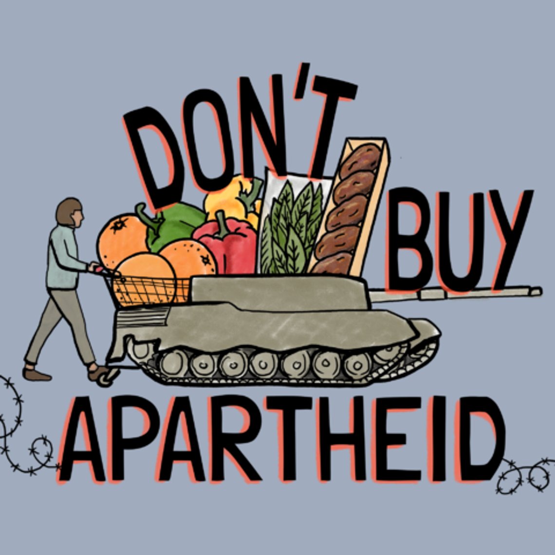 Palestine Solidarity Campaign (PSC), som ligger bakom kampanjen ”Don’t Buy Apartheid”, organiserade 20 evenemang i städer och kommuner under helgen för att bojkotta israeliska varor. Illustration: PSC Palestine Solidarity Campaign (PSC), som ligger bakom kampanjen ”Don’t Buy Apartheid”, organiserade 20 evenemang i städer och kommuner under helgen för att bojkotta israeliska varor. Illustration: PSC