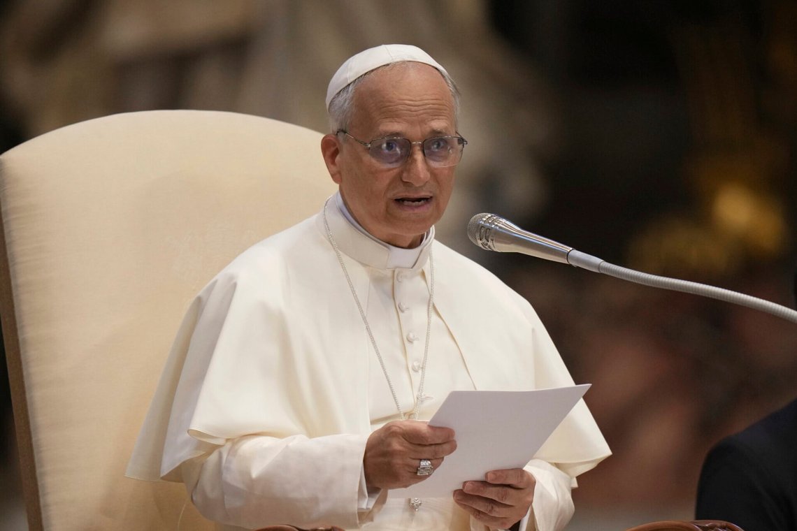 Påve Leo XIV i Peterskyrkan den 25 juni 2025. Foto: Andrew Medichini / AP / NTB. Påve Leo XIV i Peterskyrkan den 25 juni 2025. Foto: Andrew Medichini / AP / NTB.