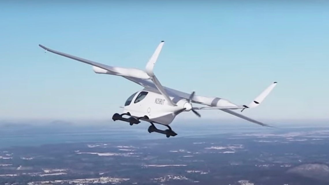 Ett batteridrivet flygplan från Beta Technologies i luften. Foto: Skämdump video Vertical Magazine / YouTube. Ett batteridrivet flygplan från Beta Technologies i luften. Foto: Skämdump video Vertical Magazine / YouTube.