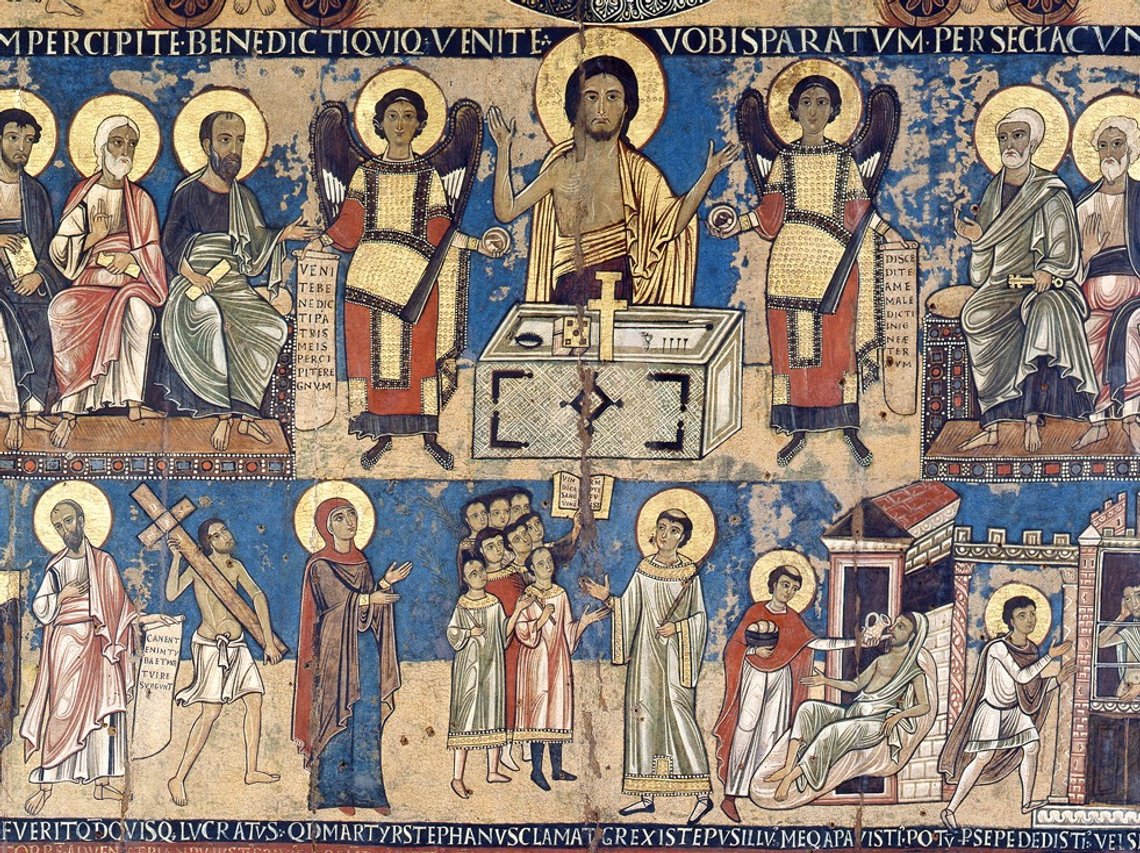 Nikolaus och Johannes, "Den yttersta domen", tempera på trä, 288 x 243 cm, Vatikanmuseet. Nikolaus och Johannes, "Den yttersta domen", tempera på trä, 288 x 243 cm, Vatikanmuseet.