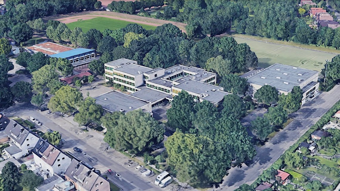 Erle Grundschule i Gelsenkirchen. Foto: Google Earth. Erle Grundschule i Gelsenkirchen. Foto: Google Earth.