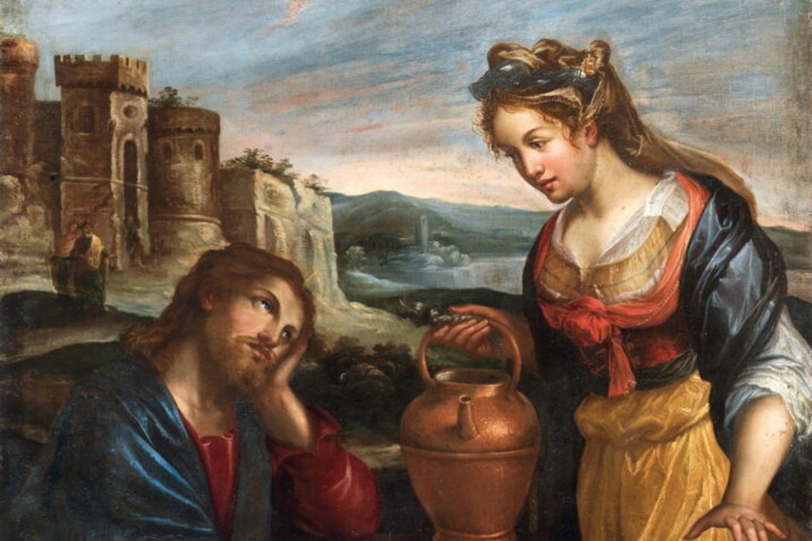 Lavinia Fontana (1552–1614), «Kristus och den samariska kvinnan vid brunnen». Lavinia Fontana (1552–1614), «Kristus och den samariska kvinnan vid brunnen».