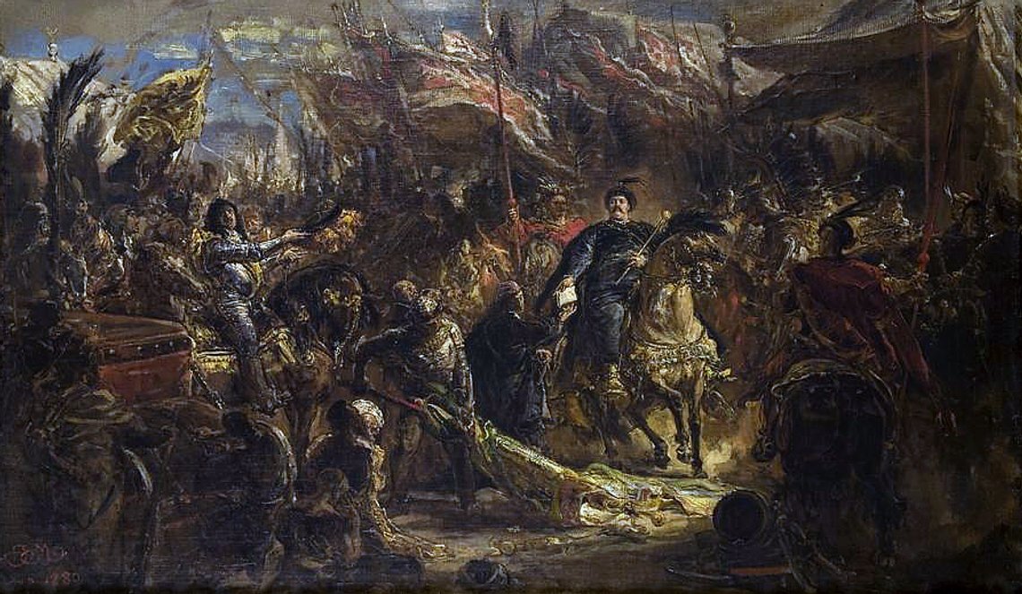 Jan Matejko (1838–1893), "Kung Jan Sobieski skickar segerbudskap till påven", Nationalmuseet i Kraków. Jan Matejko (1838–1893), "Kung Jan Sobieski skickar segerbudskap till påven", Nationalmuseet i Kraków.