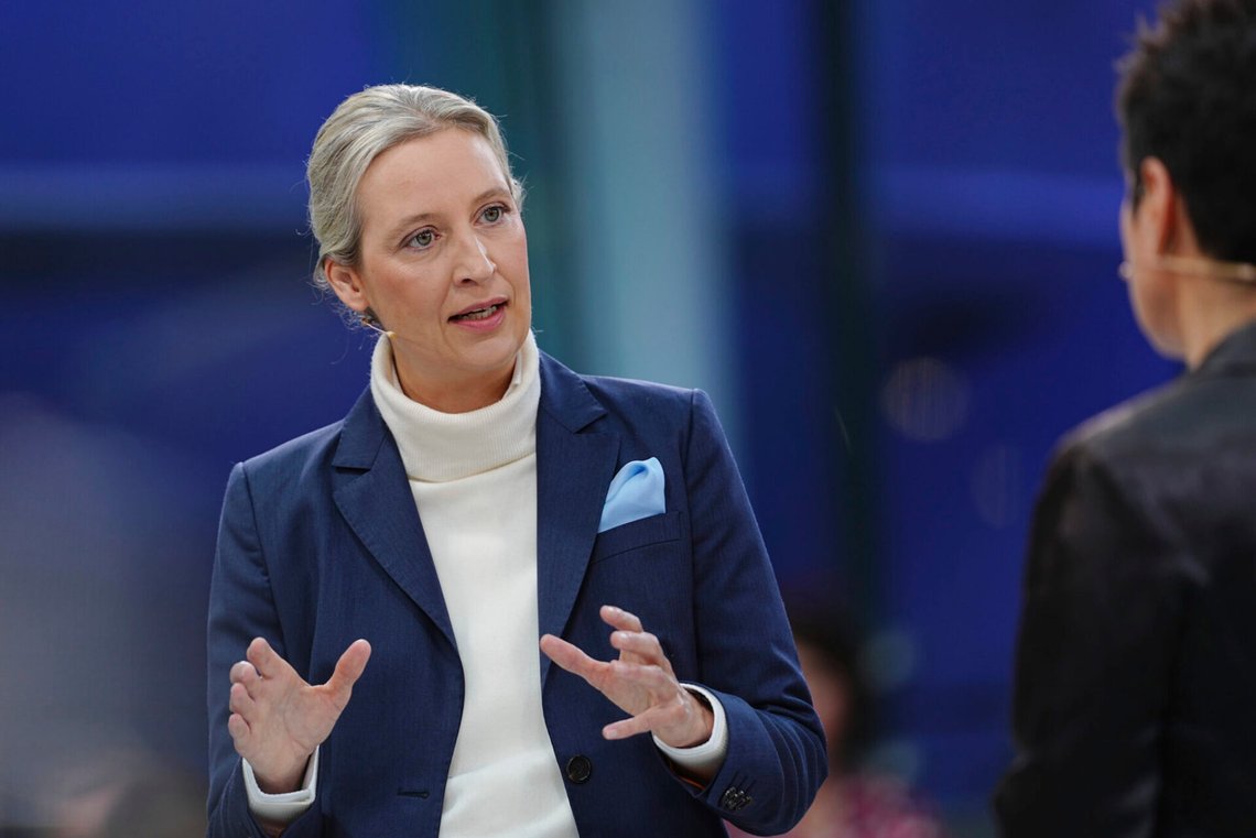 AfD:s partiledare Alice Weidel. Foto: Kay Nietfeld / DPA via AP / NTB. AfD:s partiledare Alice Weidel. Foto: Kay Nietfeld / DPA via AP / NTB.
