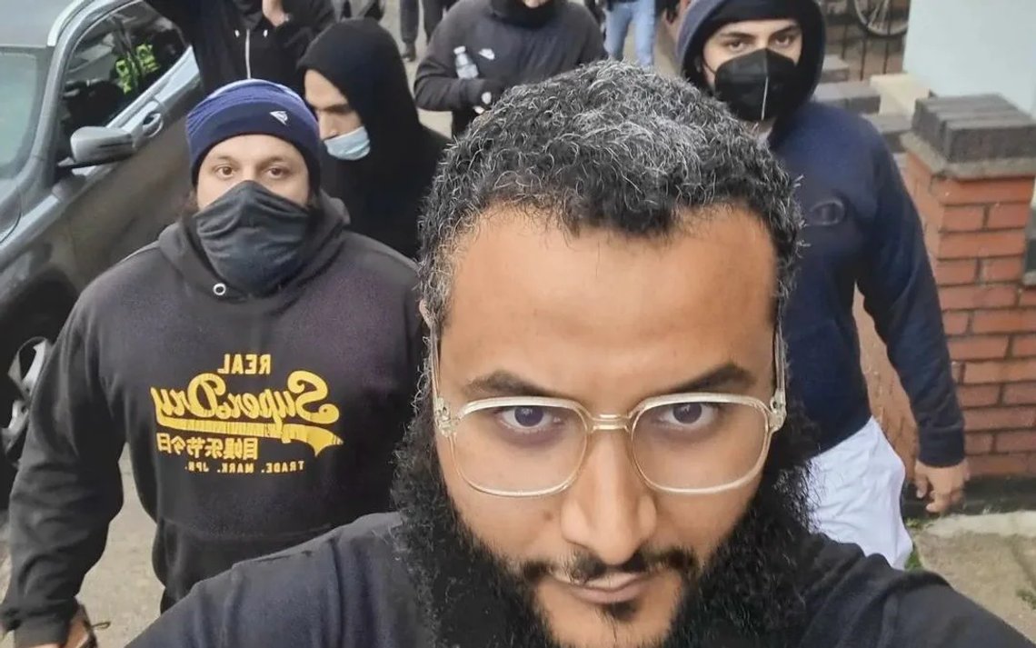 Mohammed Hijab i Leicester. Foto: Skärmdump X. Mohammed Hijab i Leicester. Foto: Skärmdump X.
