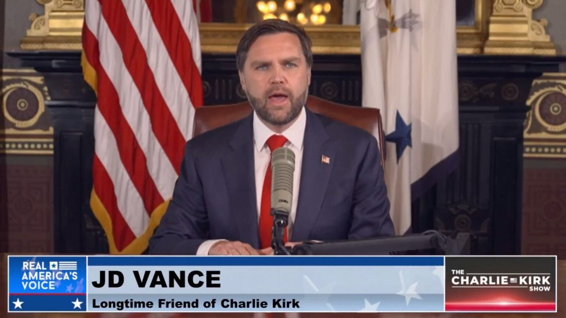 J.D. Vance höll inte tillbaka när han gästvärd för The Charlie Kirk Show under måndagen. Foto: Skärmdump/YouTube. J.D. Vance höll inte tillbaka när han gästvärd för The Charlie Kirk Show under måndagen. Foto: Skärmdump/YouTube.