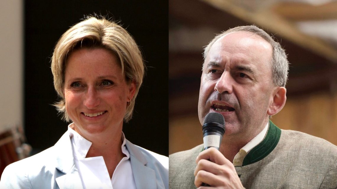 Nicole Hoffmeister-Kraut och Hubert Aiwanger. Foto: -stk / Wikimedia Commons (cc0) och Tobias C. Koehler / DPA via AP / NTB. Nicole Hoffmeister-Kraut och Hubert Aiwanger. Foto: -stk / Wikimedia Commons (cc0) och Tobias C. Koehler / DPA via AP / NTB.