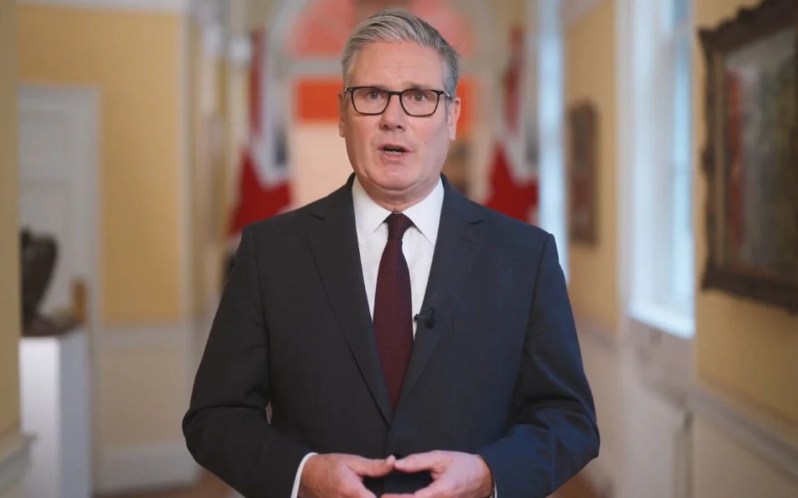 Storbritanniens premiärminister Keir Starmer höll ett tal till det brittiska folket för att förklara varför han ansåg att det var en bra idé att erkänna Palestina som en stat. Foto: Skärmdump X/ Starmer Storbritanniens premiärminister Keir Starmer höll ett tal till det brittiska folket för att förklara varför han ansåg att det var en bra idé att erkänna Palestina som en stat. Foto: Skärmdump X/ Starmer