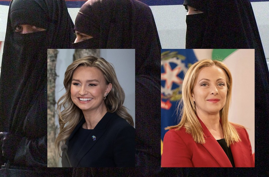 Kvinnor i Adana, Turkiet, bär niqab. Ebba Busch, 24 november 2022. Giorgia Meloni, 2023. Wikimedia. Kvinnor i Adana, Turkiet, bär niqab. Ebba Busch, 24 november 2022. Giorgia Meloni, 2023. Wikimedia.