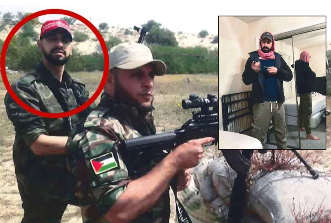 Efter att ha deltagit i terroristattacken den 7 oktober ansökte Al-Muhtadi om visum till USA från Kairo, Egypten, den 26 juni 2024. Båda bilderna är från den amerikanska distriktsdomstolen. Efter att ha deltagit i terroristattacken den 7 oktober ansökte Al-Muhtadi om visum till USA från Kairo, Egypten, den 26 juni 2024. Båda bilderna är från den amerikanska distriktsdomstolen.