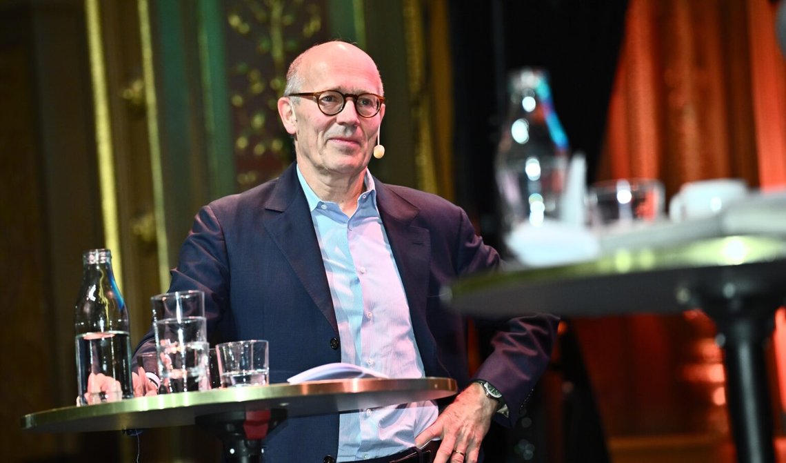Finansmannen Harald Mix talar under Fossilfritt Sveriges konferens om Sverige och klimatomställningen i Stockholm den 16 oktober 2025. Foto: Claudio Bresciani / TT / NTB. Finansmannen Harald Mix talar under Fossilfritt Sveriges konferens om Sverige och klimatomställningen i Stockholm den 16 oktober 2025. Foto: Claudio Bresciani / TT / NTB.