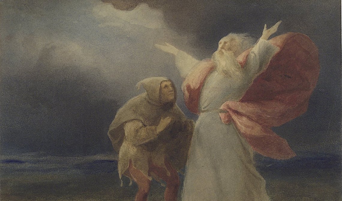 Ary Scheffer (1795–1858), ”Kung Lear rasar mot stormen i dårens närvaro”, målning i Folger Shakespeare-biblioteket, Washington D.C. Foto: Folger Shakespeare Library Digital Image Collection / Wikimedia Commons (cc by-sa 4.0). Ary Scheffer (1795–1858), ”Kung Lear rasar mot stormen i dårens närvaro”, målning i Folger Shakespeare-biblioteket, Washington D.C. Foto: Folger Shakespeare Library Digital Image Collection / Wikimedia Commons (cc by-sa 4.0).