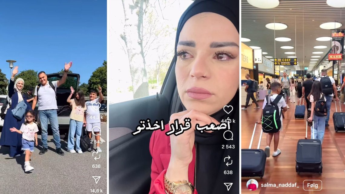 Salma Naddaf (36) tog med sig sin familj och flyttade från Danmark hem till Syrien. Bilder och videor som hon själv har publicerat om flytten har miljontals följare. Salma Naddaf (36) tog med sig sin familj och flyttade från Danmark hem till Syrien. Bilder och videor som hon själv har publicerat om flytten har miljontals följare.