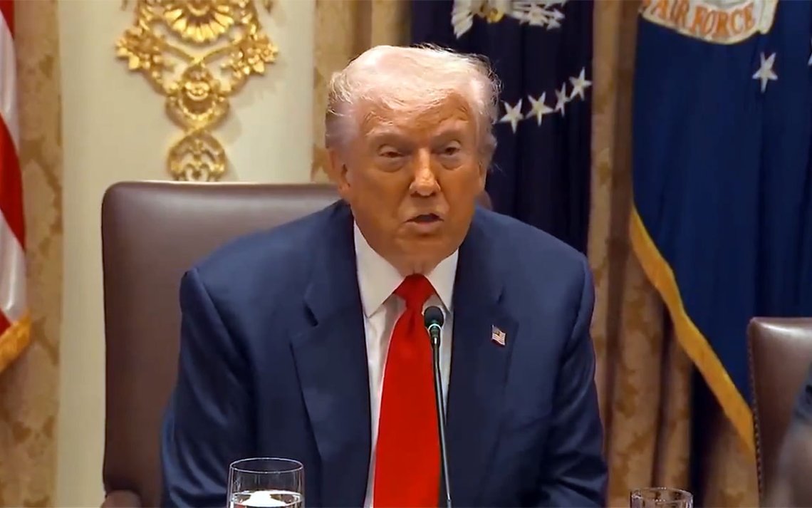 Donald Trump. Foto: Skärmdump från presskonferensen, Telegram Donald Trump. Foto: Skärmdump från presskonferensen, Telegram