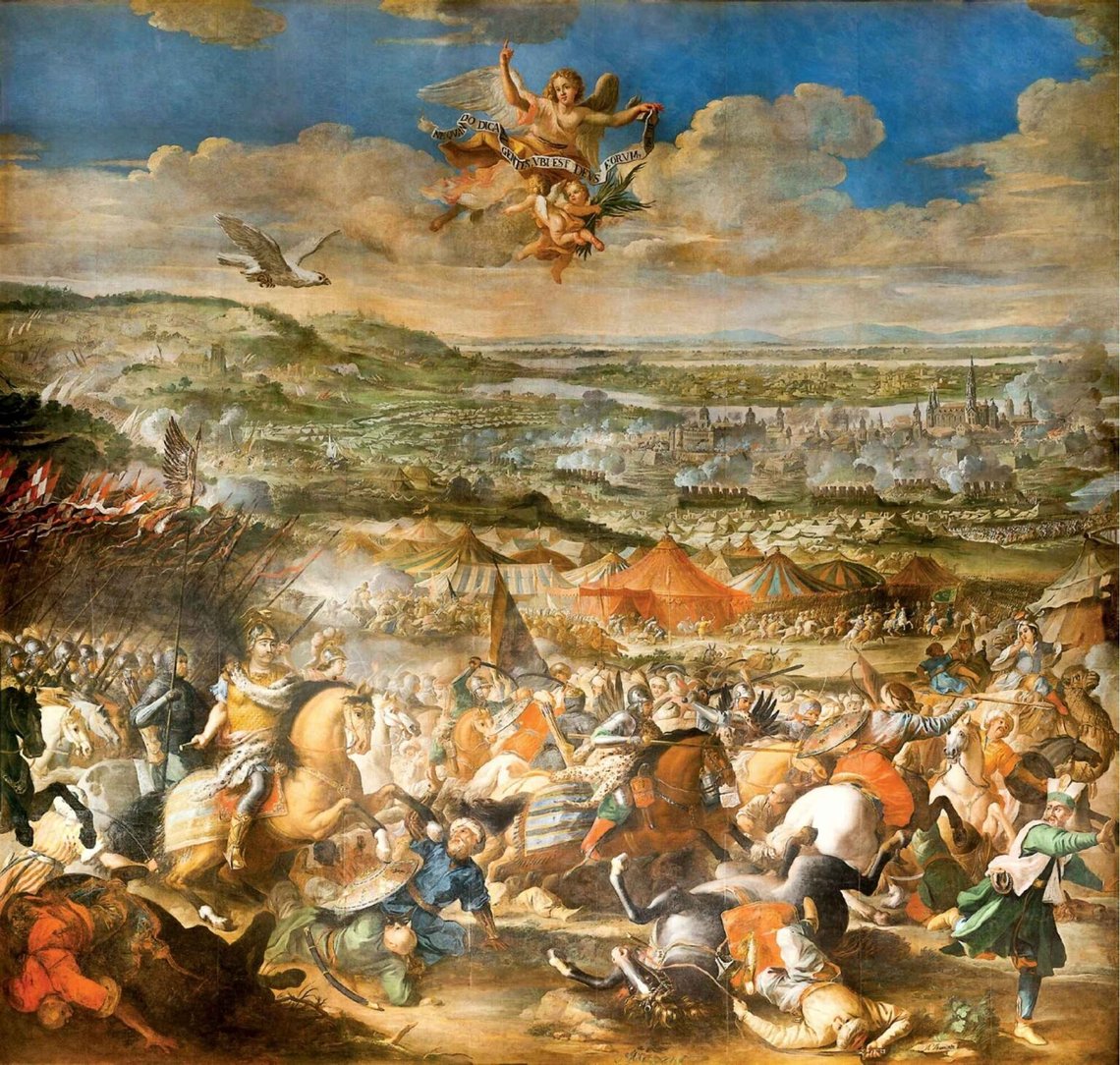Sobieski besegrar ottomanerna i slaget vid Wien 1683, av Martino Altomonte Sobieski besegrar ottomanerna i slaget vid Wien 1683, av Martino Altomonte