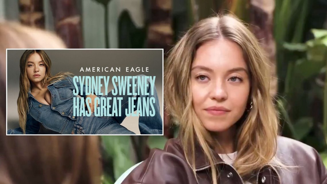Sydney Sweeney talar äntligen ut efter sommarens jeanskontrovers. Foto: Skärmdump YouTube, skärmdump X. Sydney Sweeney talar äntligen ut efter sommarens jeanskontrovers. Foto: Skärmdump YouTube, skärmdump X.