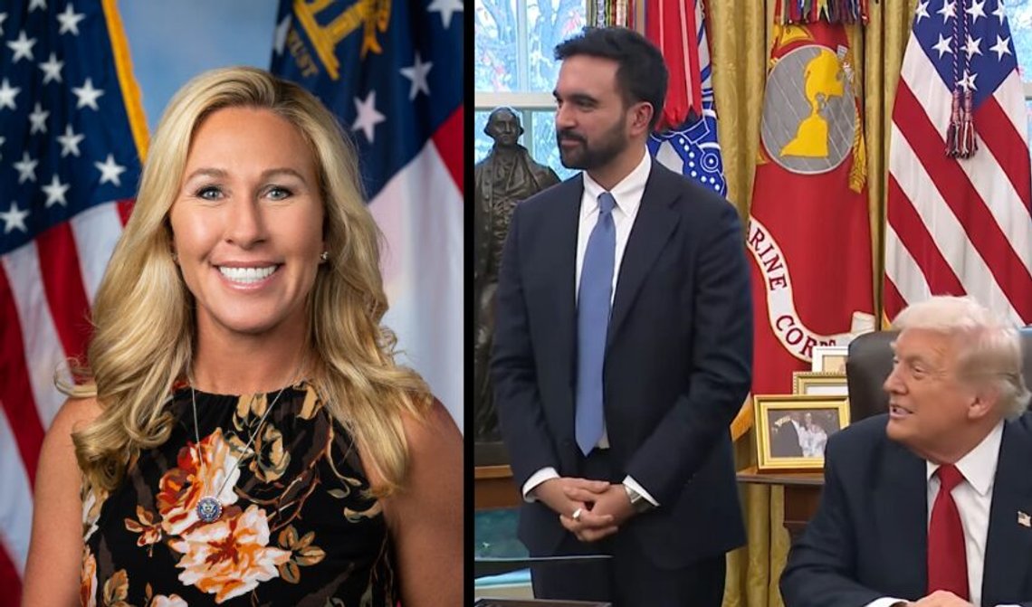 Marjorie Taylor Greene. Foto: Wikimedia. Zohran Mamdani och Donald Trump i Vita huset. Foto: Skärmdump från YouTube. Marjorie Taylor Greene. Foto: Wikimedia. Zohran Mamdani och Donald Trump i Vita huset. Foto: Skärmdump från YouTube.