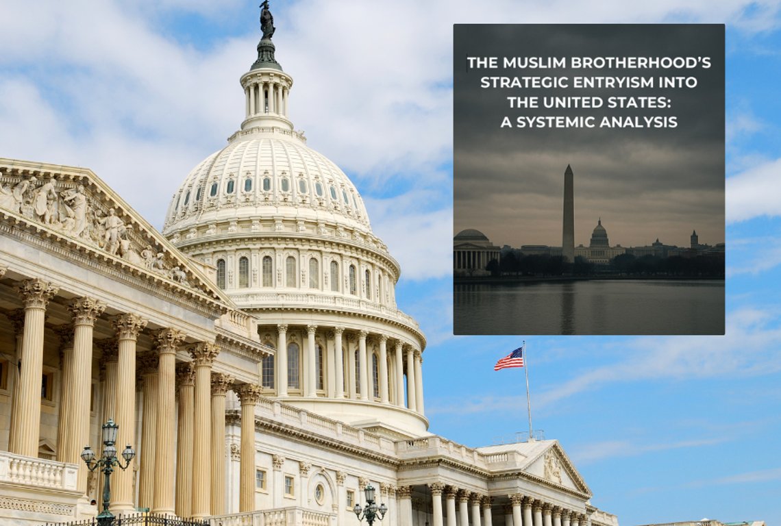 Huvudfoto: Kapitolium, Canva. Infälld bild: Omslag till rapport från Institute for the Study of Global Antisemitism and Policy om hur Muslimska brödraskapet infiltrerar Amerika. Huvudfoto: Kapitolium, Canva. Infälld bild: Omslag till rapport från Institute for the Study of Global Antisemitism and Policy om hur Muslimska brödraskapet infiltrerar Amerika.