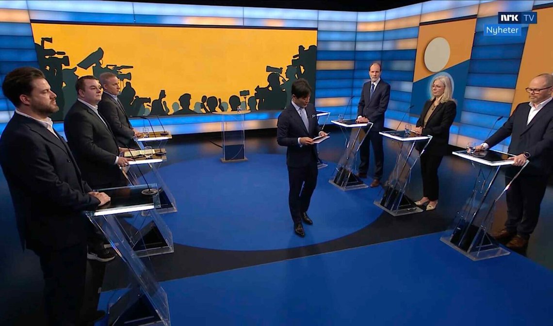 Från NRK Debatt den 18 oktober 2025. Foto: Skärmdump nrk.no Från NRK Debatt den 18 oktober 2025. Foto: Skärmdump nrk.no
