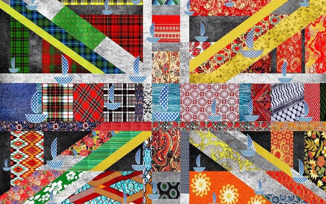 Gil Mualem-Dorons verk, kallat New Union Flag, skapades i samarbete med Stand Up to Racism. Bild: Mualem-Dorons webbplats Gil Mualem-Dorons verk, kallat New Union Flag, skapades i samarbete med Stand Up to Racism. Bild: Mualem-Dorons webbplats