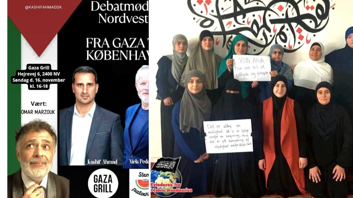 Invandrare påverkar i allt högre grad även dansk politik. Vänster: valkampanj från Kashif Ahmad, som har pakistansk bakgrund och som tillsammans med två bröder startade Nationalpartiet 2014. Han är nu riksdagskandidat för Radikala Vänstern efter att ha besökt flera partier. Höger: kvinnor från Hizb ut-Tahir i Skandinavien, en islamistisk rörelse som säger att de inte kommer att rösta på någon annan än Allah. Skärmdumpar från sociala medier. Invandrare påverkar i allt högre grad även dansk politik. Vänster: valkampanj från Kashif Ahmad, som har pakistansk bakgrund och som tillsammans med två bröder startade Nationalpartiet 2014. Han är nu riksdagskandidat för Radikala Vänstern efter att ha besökt flera partier. Höger: kvinnor från Hizb ut-Tahir i Skandinavien, en islamistisk rörelse som säger att de inte kommer att rösta på någon annan än Allah. Skärmdumpar från sociala medier.