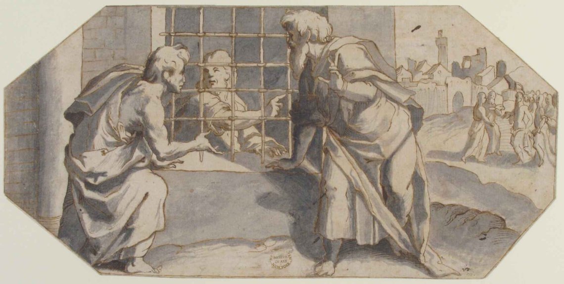 Ermenegildo Lodi (ca 1575 – ca 1616), ”Johannes Döparen skickar sina lärjungar för att förhöra Jesus”, teckning, Metropolitan Museum of Art, New York. Ermenegildo Lodi (ca 1575 – ca 1616), ”Johannes Döparen skickar sina lärjungar för att förhöra Jesus”, teckning, Metropolitan Museum of Art, New York.