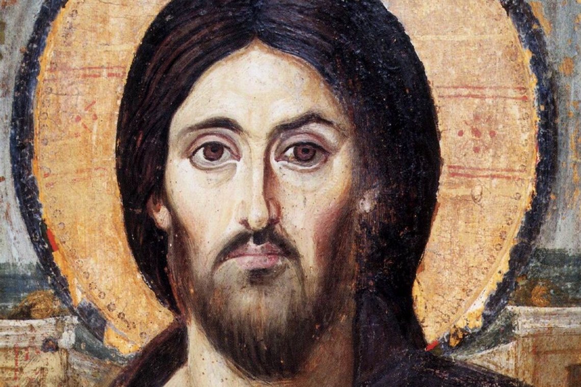 Kristus Pantokrator, ikon från 500-talet från Sankta Katarina-klostret på Sinai. Foto: carulmare / Wikimedia Commons (cc vy 2.0). Kristus Pantokrator, ikon från 500-talet från Sankta Katarina-klostret på Sinai. Foto: carulmare / Wikimedia Commons (cc vy 2.0).