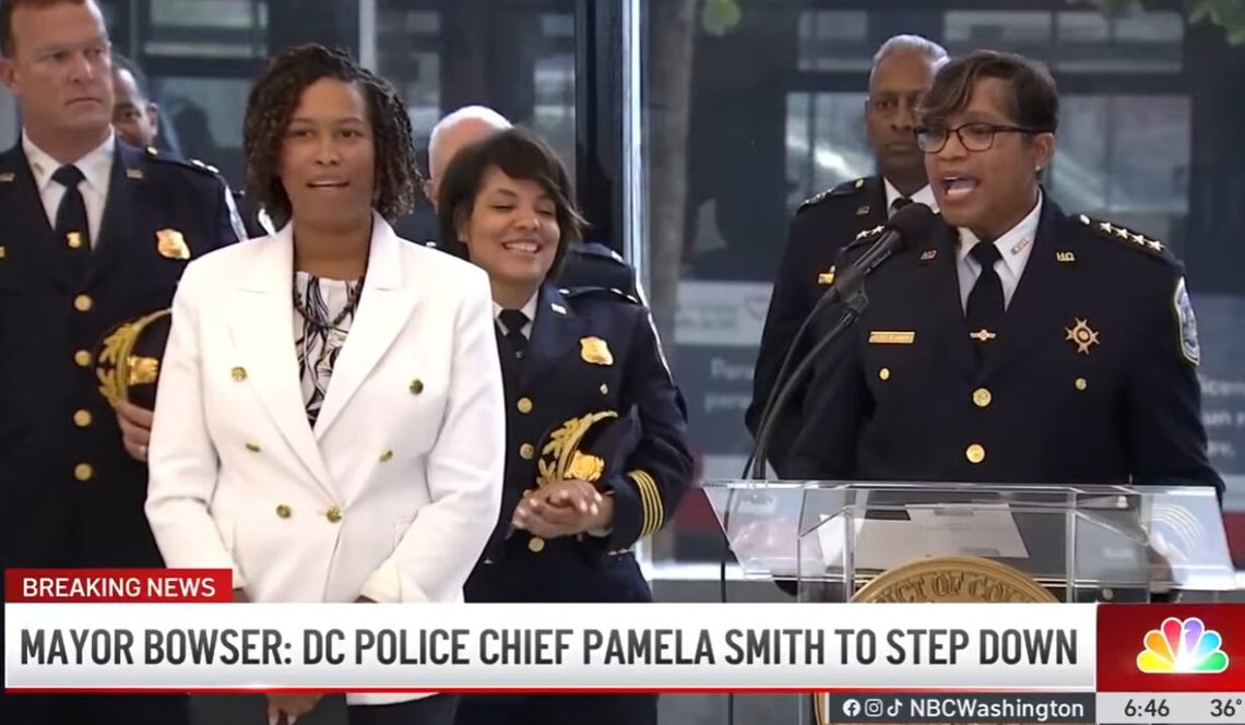 Polischef Pamela Smith i Washington D.C. avgick den 8 december. Skärmdump: NBC4 Washington Polischef Pamela Smith i Washington D.C. avgick den 8 december. Skärmdump: NBC4 Washington