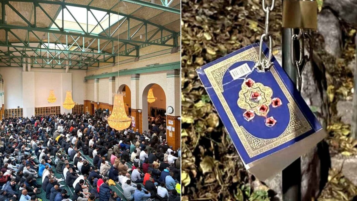 Stockholms moské utsattes för vad de anser vara hatisk rasism, när de den 20 december 2025 hittade en koran utanför som påstås vara genomsyrad av kulor. Foto: Stockholms moské på Facebook maj 2025/ pressmeddelande december 2025. Stockholms moské utsattes för vad de anser vara hatisk rasism, när de den 20 december 2025 hittade en koran utanför som påstås vara genomsyrad av kulor. Foto: Stockholms moské på Facebook maj 2025/ pressmeddelande december 2025.