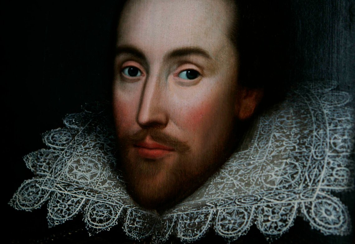 En detalj av det nyupptäckta porträttet av William Shakespeare, presenterat av Shakespeare Birthplace Trust, ses i centrala London den 9 mars 2009. Porträttet, som tros vara nästan den enda autentiska bilden av författaren som skapats från livet, har tillhört en familj i århundraden men erkändes inte som ett porträtt av Shakespeare förrän nyligen. Det finns mycket få skildringar av Shakespeare, som dog 1616. Foto: Lefteris Pitarakis/ AP-NTB. En detalj av det nyupptäckta porträttet av William Shakespeare, presenterat av Shakespeare Birthplace Trust, ses i centrala London den 9 mars 2009. Porträttet, som tros vara nästan den enda autentiska bilden av författaren som skapats från livet, har tillhört en familj i århundraden men erkändes inte som ett porträtt av Shakespeare förrän nyligen. Det finns mycket få skildringar av Shakespeare, som dog 1616. Foto: Lefteris Pitarakis/ AP-NTB.