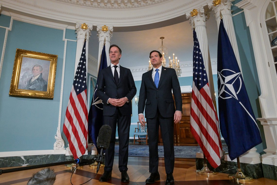 Secretary of State Marco Rubio, right, is joined by NATO Secretary General Mark Rutte, left, for a photo opportunity at the State Department, Wednesday, April 8, 2026, in Washington. (AP Photo/Rod Lamkey, Jr.) Secretary of State Marco Rubio, right, is joined by NATO Secretary General Mark Rutte, left, for a photo opportunity at the State Department, Wednesday, April 8, 2026, in Washington. (AP Photo/Rod Lamkey, Jr.)