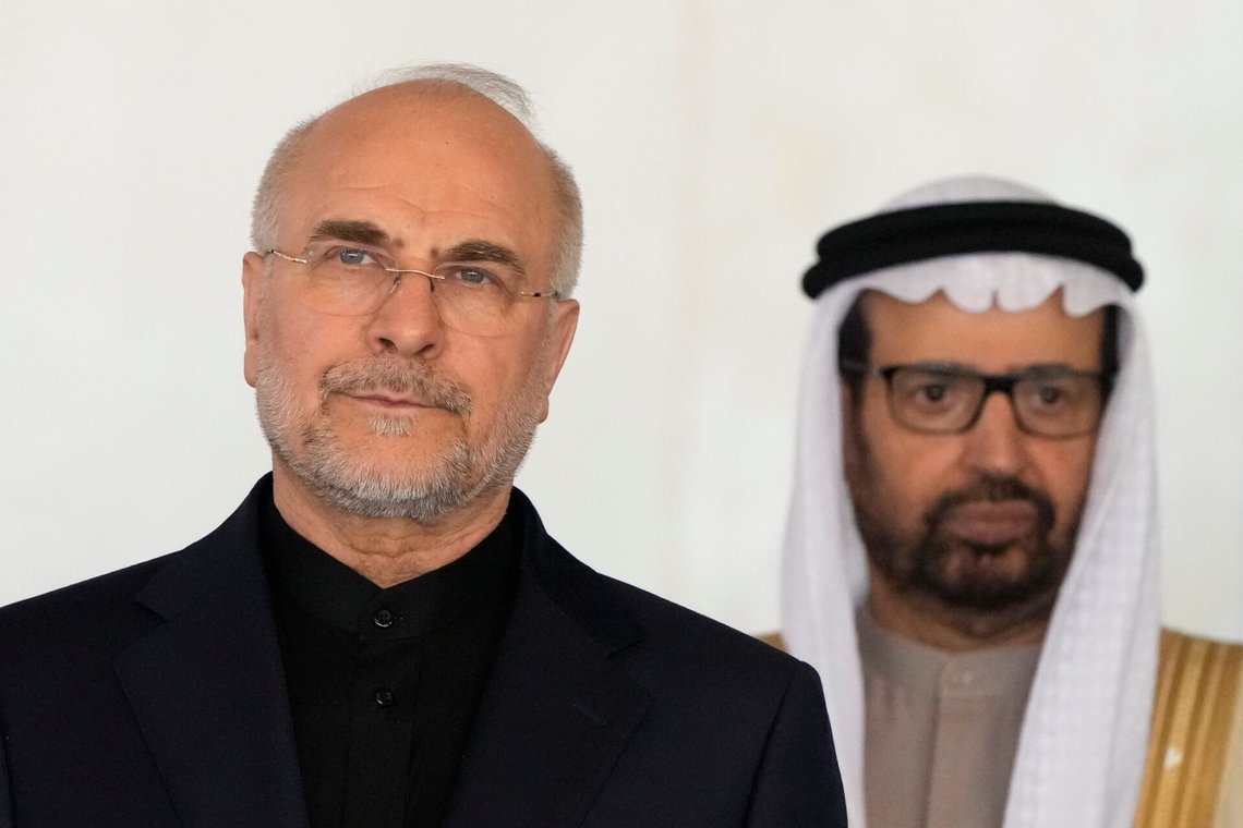 Mohammad Bagher Ghalibaf, a lawmaker from Iran, poses during a group photo at the 11th BRICS Parliamentary Forum held at the Federal Senate in Brasilia, Brazil, Wednesday, June 4, 2025. (AP Photo/Eraldo Peres) Mohammad Bagher Ghalibaf, a lawmaker from Iran, poses during a group photo at the 11th BRICS Parliamentary Forum held at the Federal Senate in Brasilia, Brazil, Wednesday, June 4, 2025. (AP Photo/Eraldo Peres)