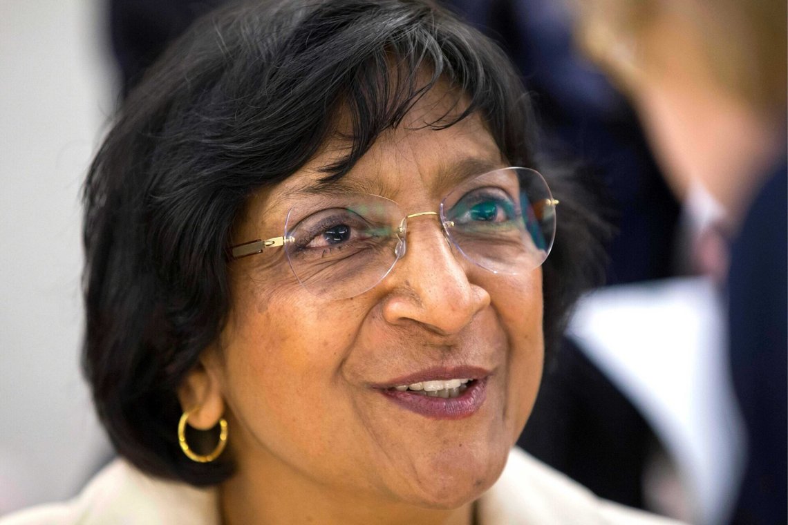FILE - U.N. High Commissioner for Human Rights South African Navanethem Pillay prior to the 23rd session of the Human Rights Council, at the European headquarters of the United Nations in Geneva, Switzerland, May 27, 2013. (Salvatore Di Nolfi/Keystone via AP, File) FILE - U.N. High Commissioner for Human Rights South African Navanethem Pillay prior to the 23rd session of the Human Rights Council, at the European headquarters of the United Nations in Geneva, Switzerland, May 27, 2013. (Salvatore Di Nolfi/Keystone via AP, File)